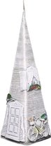 Grijze Toscane piramide kaars 230/65/65 (24 uur)