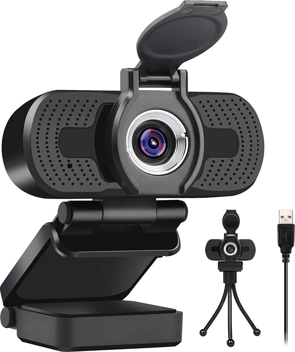Webcam met een Tripod voor PC - Thuiswerken - vergaderingen- YouTube - Full HD 1080- Ruisonderdrukking - Plug and Play