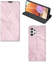 Flip Case Geschikt voor Samsung Galaxy A32 5G Enterprise Editie | Geschikt voor Samsung A32 4G Smart Cover Marble Pink