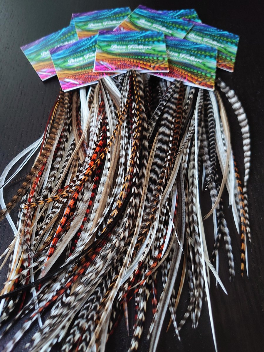 1 Set van 20 L feather extensions 14cm t/m 22cm Natuur