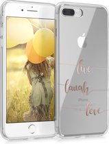 kwmobile telefoonhoesje voor Apple iPhone 7 Plus / iPhone 8 Plus - Hoesje voor smartphone - Live Laugh Love design