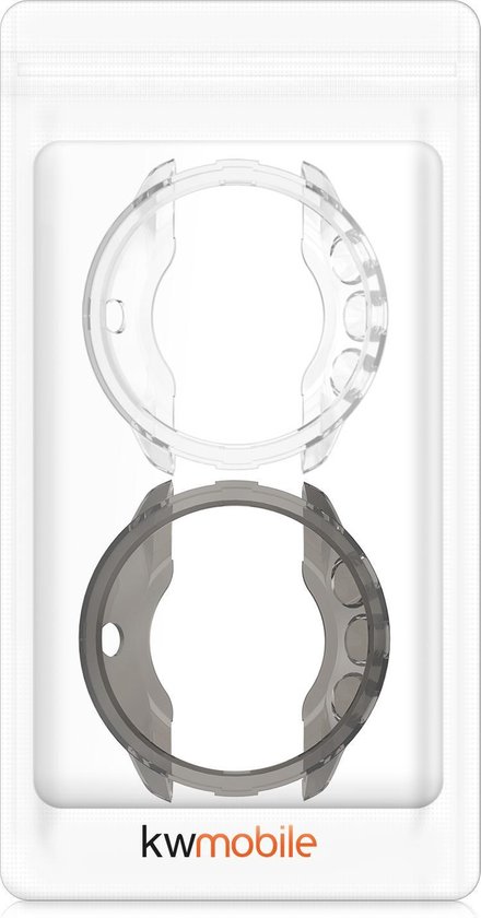 kwmobile 2x Hoes voor geschikt voor Suunto 9 / 9 Baro / Spartan Sport Wrist HR - Siliconenhoes voor sporthorloge transparant / zwart / transparant