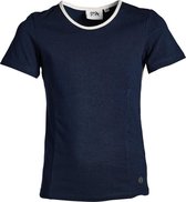 Meisjes shirt marine/offwhite detail | Maat 116/ 6Y