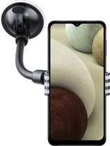Shop4 - Samsung Galaxy A12 Autohouder Raam Klem Zwart