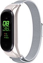 Milanees Smartwatch bandje - Geschikt voor Xiaomi Mi Band 6 Milanese band - zilver - Strap-it Horlogeband / Polsband / Armband