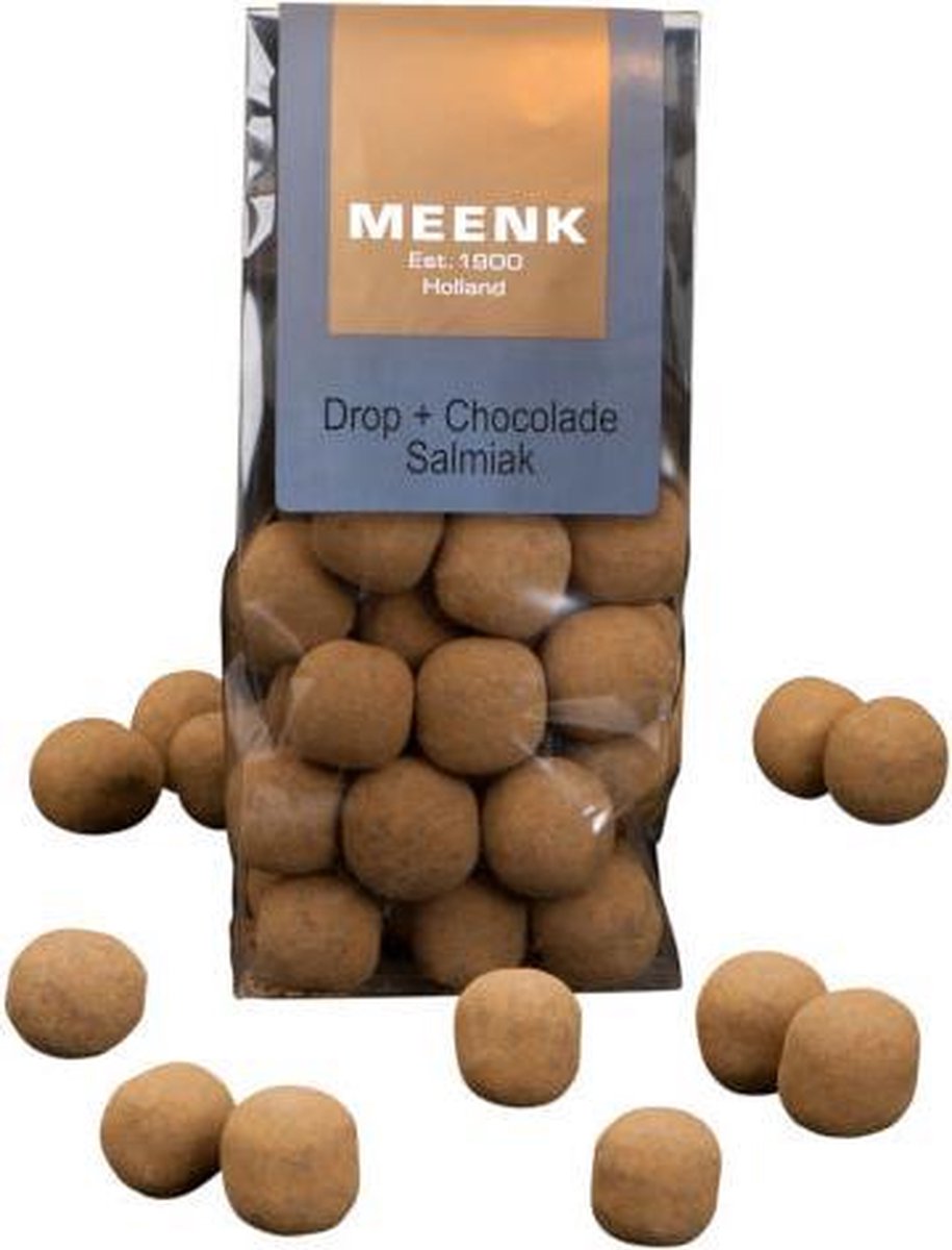 MEENK Drop Chocolade Salmiak - zoete drop met salmiakpoeder - 7 x 150 gram