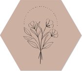 Muurhexagon bouquet Dibond - Aanbevolen / 18 x 15 cm