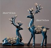 Set van 2 hertjes - 20 en 28 cm - Beeldjes - Ornament - Decor - Luxe - Beeld - Hert