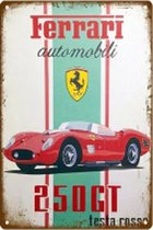 Ferrari - 250 GT Testa Rossa - 20-30 cm - ferari - formula 1 - farrari -farari - mannen cadeau - mancave - formul 1 - ferarri - charles leclerc -charles leclerk