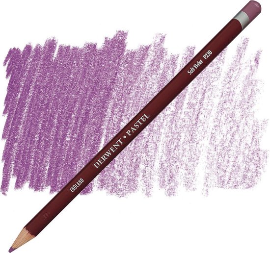 Derwent Pastel potlood in Soft Violet P230 met een paarse veeg.