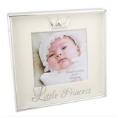 Fotolijst zilver klein little princess met kroontje en roze steen