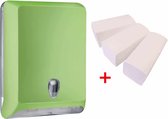 WillieJan startset papieren handdoekjes 8301 - Groen - Handdoekjes dispenser + 600 papieren handdoekjes