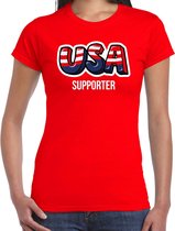 Rood usa fan t-shirt voor dames - usa supporter - Amerika supporter - EK/ WK shirt / outfit 2XL