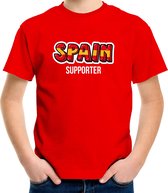 Rood Spain fan t-shirt voor kinderen - Spain supporter - Spanje supporter - EK/ WK shirt / outfit 122/128