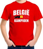 Belgie kampioen supporter t-shirt rood EK/ WK voor kinderen - EK/ WK shirt / outfit 122/128