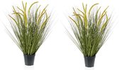 Set van 2x stuks kunstplanten groen gras sprieten 70 cm - Grasplanten/kunstplanten voor binnen gebruik