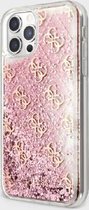 Guess 4G Liquid Glitter Case - Apple iPhone 12 Pro Max (6.7") - Roze