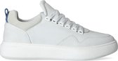 Sacha - Heren - Witte nubuck sneakers met blauw detail - Maat 44