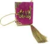 Fluwelen Koran voor auto Donkerroze Goud