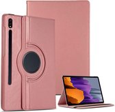 Samsung Tab S7  Hoesje - Draaibare Tab S7  Hoes Case Cover voor de Samsung Galaxy Tablet S7  2020 - 11 inch - Rose Goud