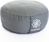 Yamkas Meditatiekussen Katoen - Meditatie kussen met Boekweit vulling 30 x 15 cm Grijs