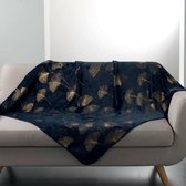 Flanellen fleece plaid Bloom Blauw – 125 x 150 cm