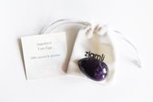 Ziamli yoni ei L ( 45*30 mm) - 100% amethist - Massage ei - Yoni egg amethyst - Drilled