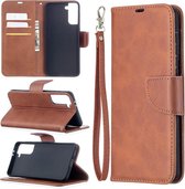 Samsung Galaxy S21 Plus (S21+) Hoesje - MobyDefend Wallet Book Case Met Koord - Bruin - GSM Hoesje - Telefoonhoesje Geschikt Voor: Samsung Galaxy S21 Plus (S21+)