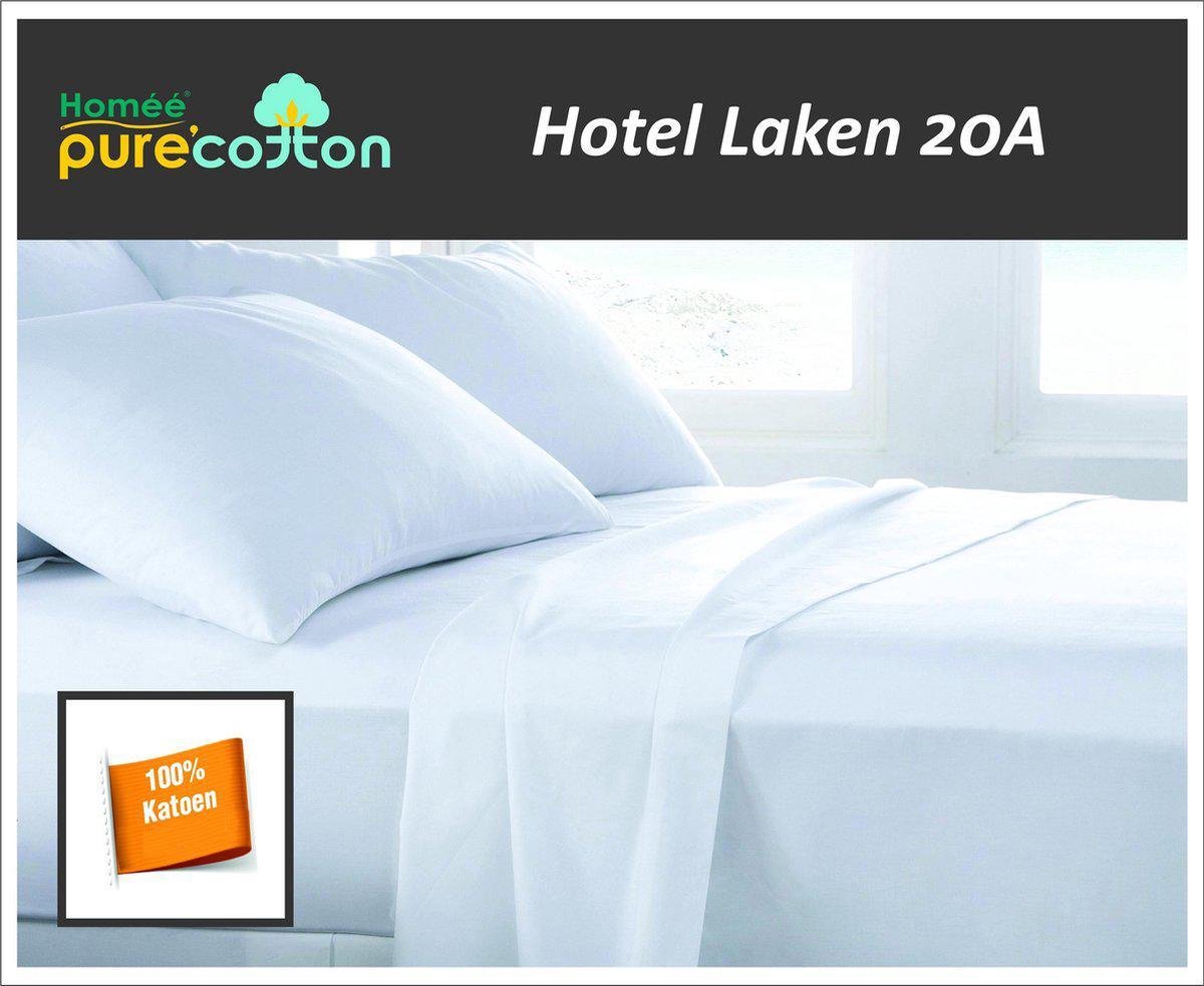 Meenemen Riet Mechanisch Homéé® Hotel laken wit - 240x290/5cm - tweepersoons 100% katoen ‎‎20A |  bol.com