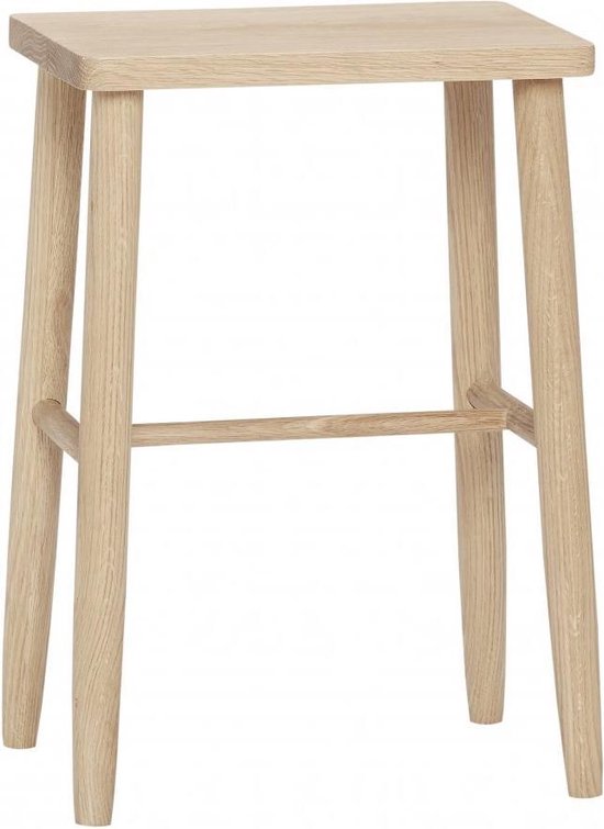 HÜBSCH INTERIOR - FSC® eiken houten krukje naturel - 35x25xh52cm