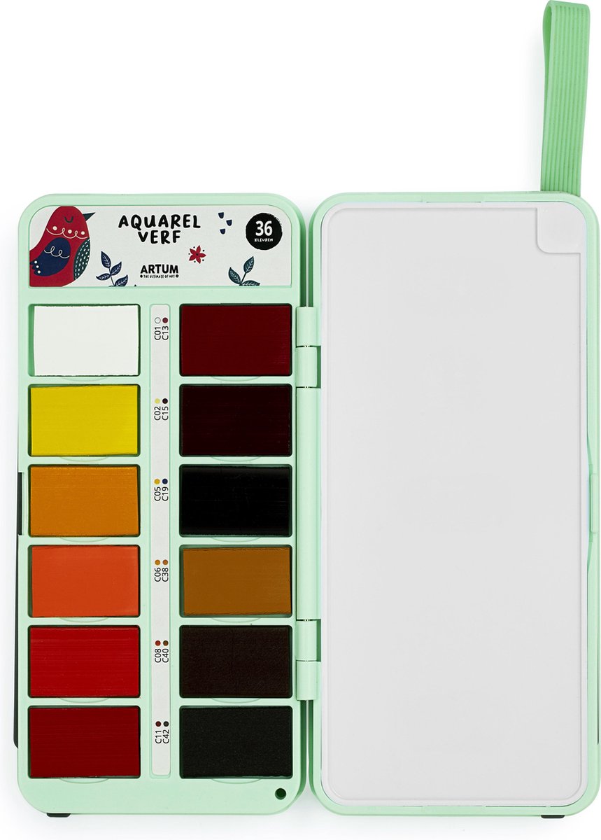 Aquarelverf Set met 36 Kleuren - Met Waterbrush en Spons - Waterverf - Schilderen - Handlettering - Brush Pennen — afbeelding 3
