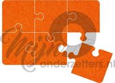 Puzzel vilt onderzetter - Oranje - 6 stuks - ø 9,8 cm - Tafeldecoratie - Glas onderzetter - Cadeau - Woondecoratie - Woonkamer - Tafelbescherming - Onderzetters voor glazen - Keukenbenodigdheden - Woonaccessoires - Tafelaccessoires