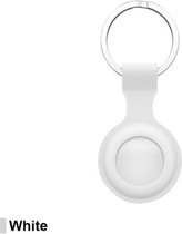 Beschermhoes Apple Airtag sleutelhanger - Siliconen Airtag beschermhoes - 4 stuks - wit