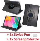 Luxe 360 Graden Draaibaar Hoesje Geschikt Voor Samsung Galaxy Tab A 10.1 Inch (2019)  - Auto Sleep/Wake & Standaard - Draaibare Smart Cover Case Met Screenprotector - PU Leren Mult