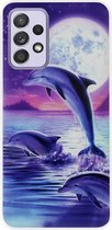 ADEL Kunststof Back Cover Hardcase Hoesje voor Samsung Galaxy A72 - Dolfijn Blauw