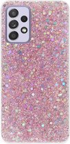 - ADEL Premium Siliconen Back Cover Softcase Hoesje Geschikt voor Samsung Galaxy A72 - Bling Bling Roze