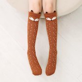 Kniekousen meisjes – 1 paar lange sokken vos bruin – meisjessokken – 6-12 jaar – elastisch katoen