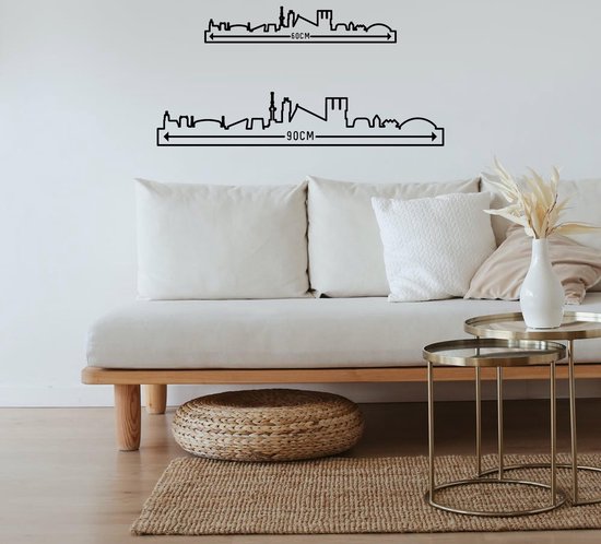 Skyline Sint Niklaas mdf noir (bois) - 90cm - Décoration murale City Shapes
