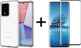 Samsung S20 Ultra Hoesje - Samsung Galaxy S20 Ultra hoesje siliconen case hoes hoesjes cover transparant - Full Cover - 1x Samsung S20 Ultra screenprotector