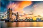 Acrylglas - Skyline met Tower Bridge in Londen - 90x60cm Foto op Acrylglas (Wanddecoratie op Acrylglas)