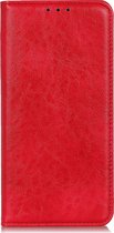 Samsung Galaxy Note20 Hoesje - Mobigear - Cowboy Serie - Kunstlederen Bookcase - Rood - Hoesje Geschikt Voor Samsung Galaxy Note20
