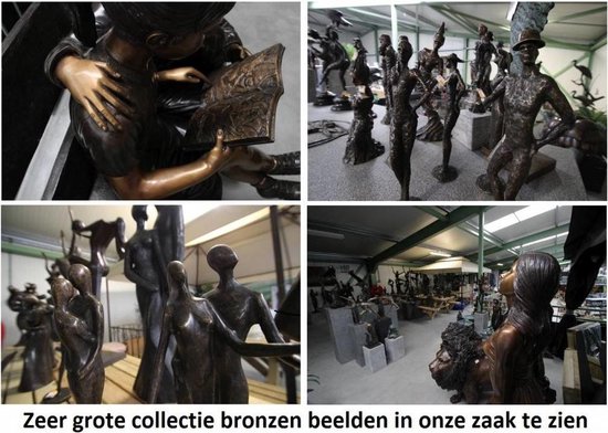 Tuinbeeld - bronzen beeld - Jongen met sopraansaxofoon - fontein -  Bronzartes - 78 cm hoog | bol.com