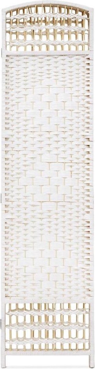 LW Collection Kamerscherm Wit Hout - Kamerschermen 4 panelen - Scheidingswand 170x160cm - Paravent kant-en-klaar