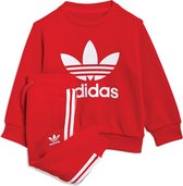 adidas Trefoil Trainingspak - Maat 80  - Unisex - rood/wit