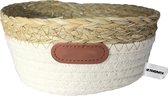 Ultrasativa® Rieten Mand - Wit - Stof - Riet - Deco -