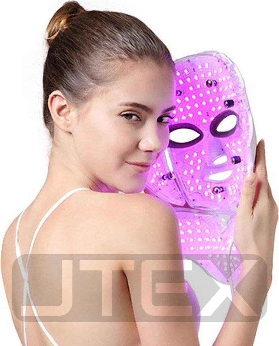 JTEX® - Professioneel LED Masker - Gezichtsmasker - Face Mask - Lichttherapie - 7 Soorten Behandelingen - Anti Rimpel - Anti Acne Huidverzorging - Skin Cleaner - Masker - Anti Aging Mask - Gezichtsbehandeling - New Generation - LED Masker
