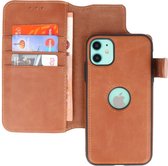 Bestcases - iPhone 11 - Uitneembare 2-in-1 Leder Hoesje - Book Case Telefoonhoesje - Cognac