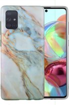 Samsung Galaxy A32 Marmer Case | Back Cover | TPU Telefoonhoesje | Wit / Grijs