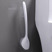 Luxe Siliconen Toiletborstel - Flexibele Toilet Borstel -Badkamer - Hygiene - WC Schoonmaken - Duurzaam - Grijs