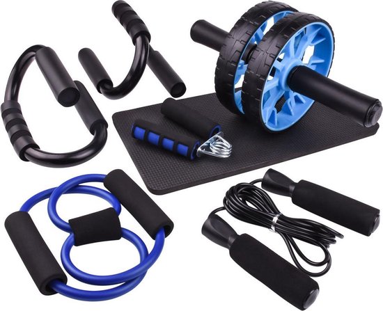 EnterSports Ab Wheel Abs Roller Oefenwiel, ABS Roller Wheel Set met Banden en Push-up Handgrepen, Kniemat, Abs Workout Apparatuur voor Vrouwen en